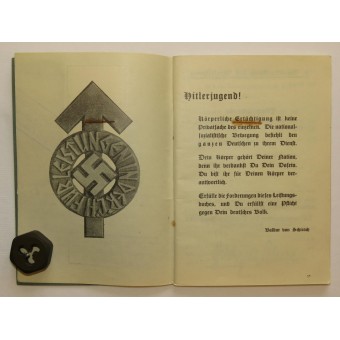 Книга спортивных достижений Гитлерюгенд с отметкой о выдаче знака серебрянной степени. Espenlaub militaria